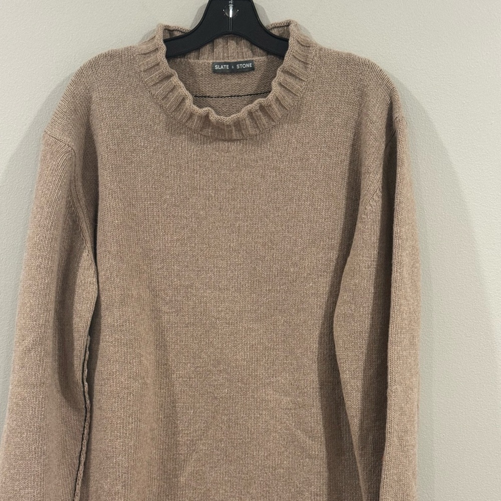 Slate & Stone Women Mock Neck Brown Pullover Sweater Loose Fit Lagenlook Boho XL